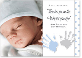 Boys Thank You Card - Handprints