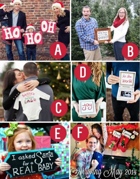 Xmas themed pregnancy announcements