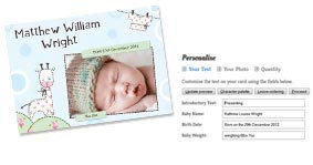 Add a new baby photo to your cards