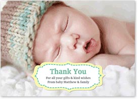 Boys Thank You Card - Large Photo & Plaque